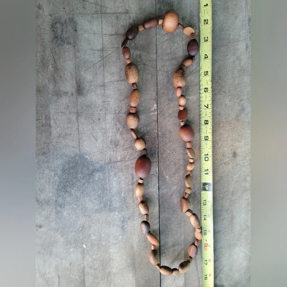 Vintage Bohemian Wooden  Bead Necklace - Picture 4 of 6